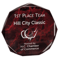 Red 7" Marble Octagon Acrylic Award