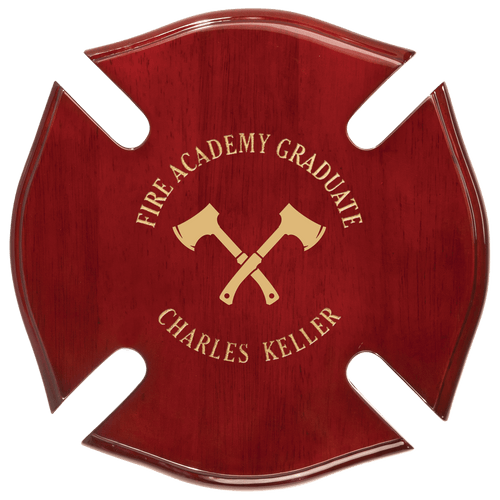 14" x 14" Rosewood Piano Finish Maltese Cross Plaque