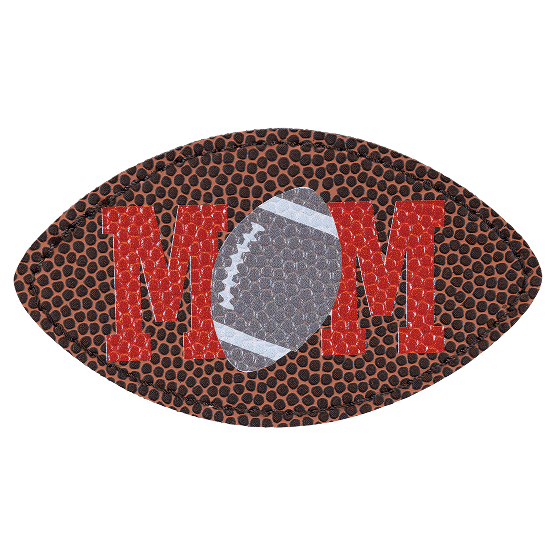 3 1/2" x 2" Football Shaped Laserable Leatherette Patch with Adhesive