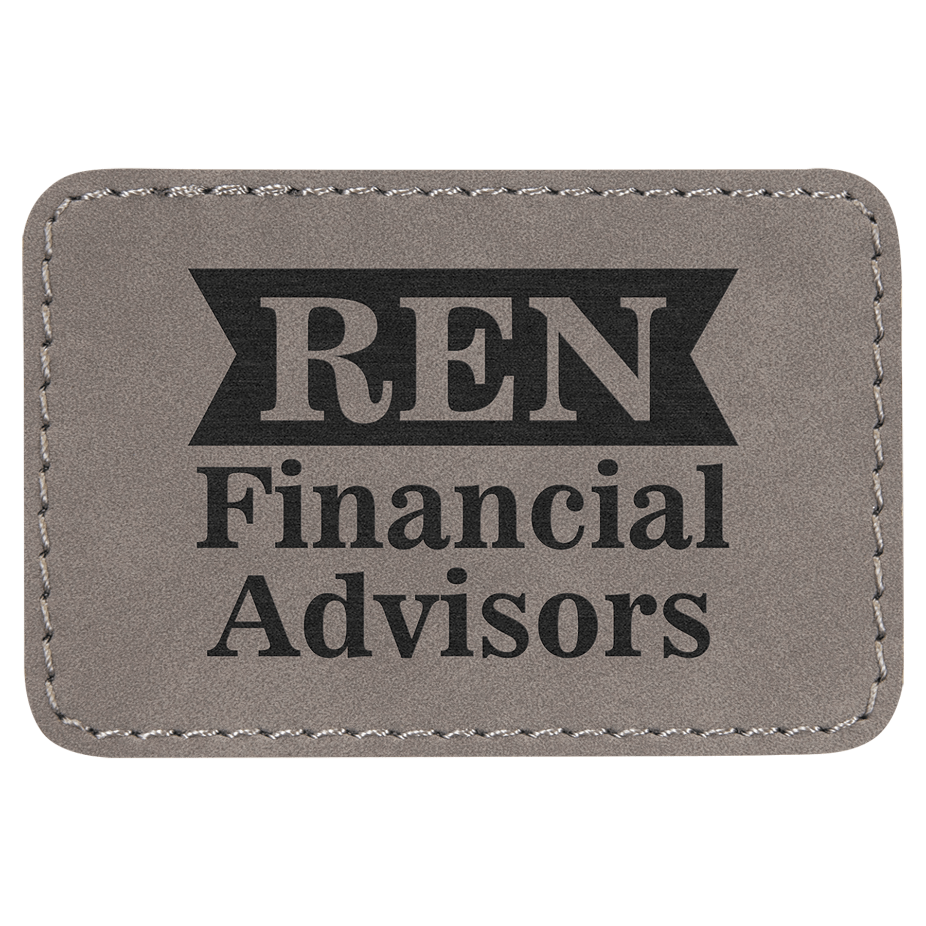 Gray 3" x 2" Rectangle Laserable Leatherette Patch with Adhesive