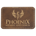3" x 2" Rectangle Rustic/Gold Laserable Leatherette Patch with Adhesive