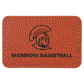 3" x 2" Rectangle Basketball Laserable Leatherette Patch with Adhesive