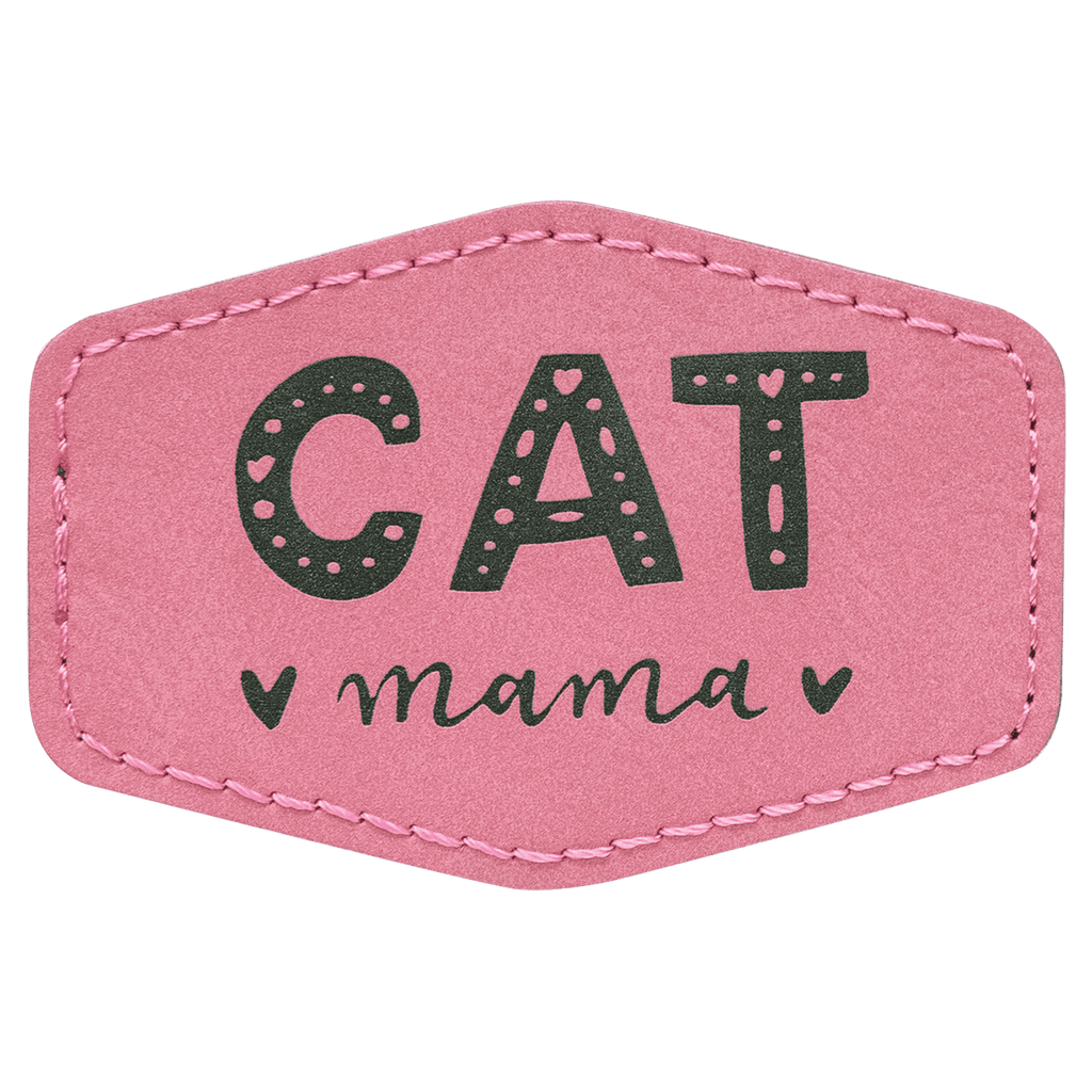 Pink 3" x 2" Hex Laserable Leatherette Patch with Adhesive