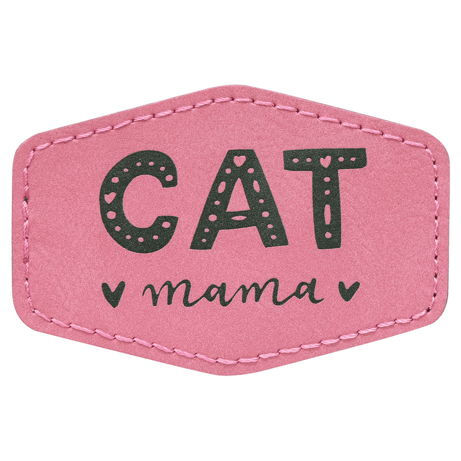 Pink 3" x 2" Hex Laserable Leatherette Patch with Adhesive