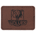 3 1/2" x 2 1/2" Rectangle Football Laserable Leatherette Patch with Adhesive