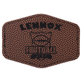 3 1/2" x 2 1/2" Hex Football Laserable Leatherette Patch with Adhesive