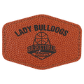 3 1/2" x 2 1/2" Hex Basketball Laserable Leatherette Patch with Adhesive