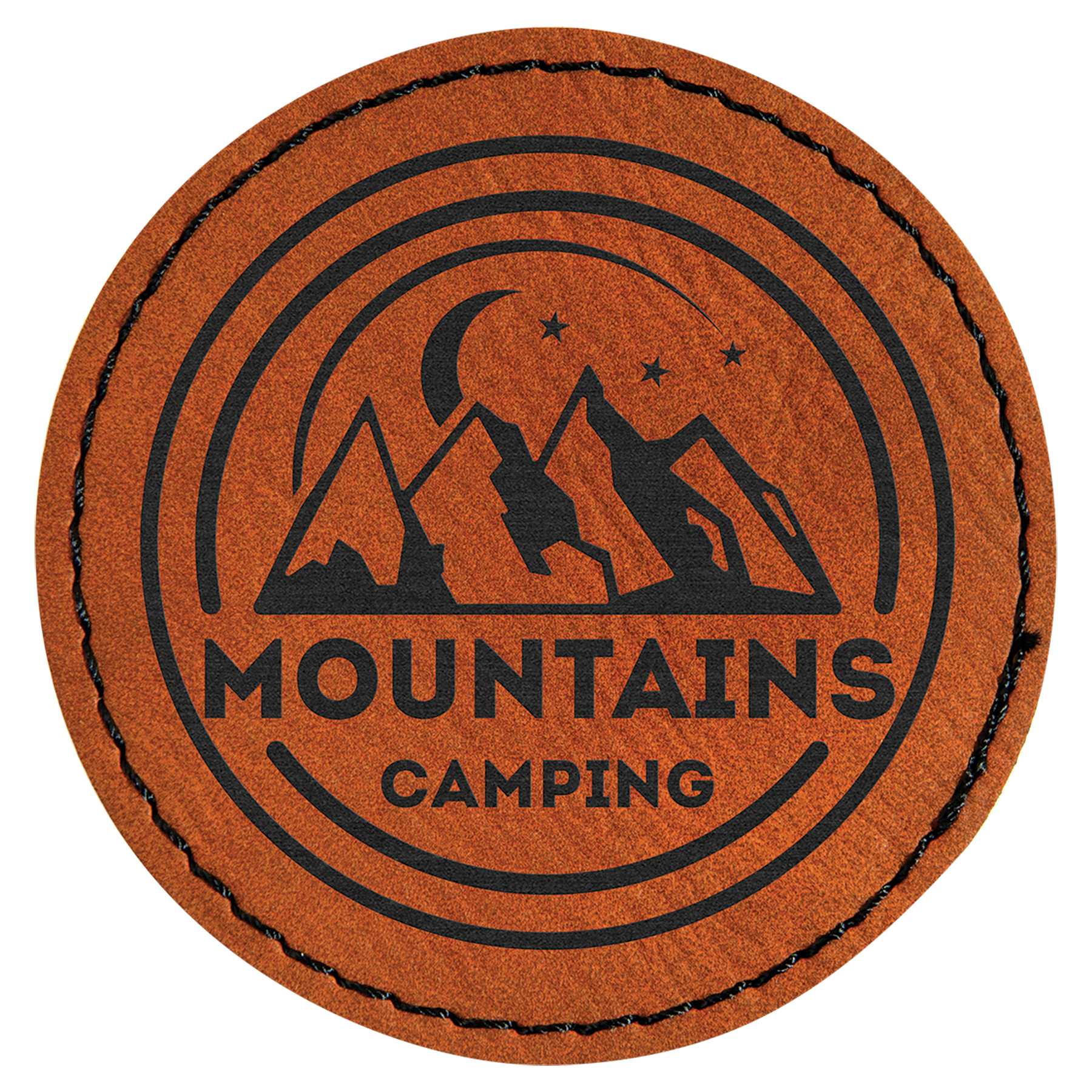 Rawhide 2 1/2" Round Laserable Leatherette Patch with Adhesive