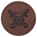 2 1/2" Round Football Laserable Leatherette Patch with Adhesive