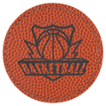 2 1/2" Round Basketball Laserable Leatherette Patch with Adhesive