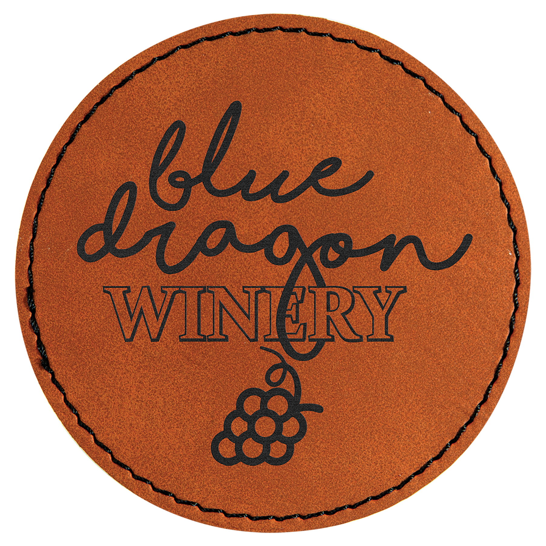 Rawhide 3" Round Laserable Leatherette Patch with Adhesive