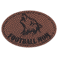 3" x 2" Oval Football Laserable Leatherette Patch with Adhesive