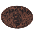 3 1/2" x 2 1/2" Football Laserable Leatherette Oval Patch with Adhesive