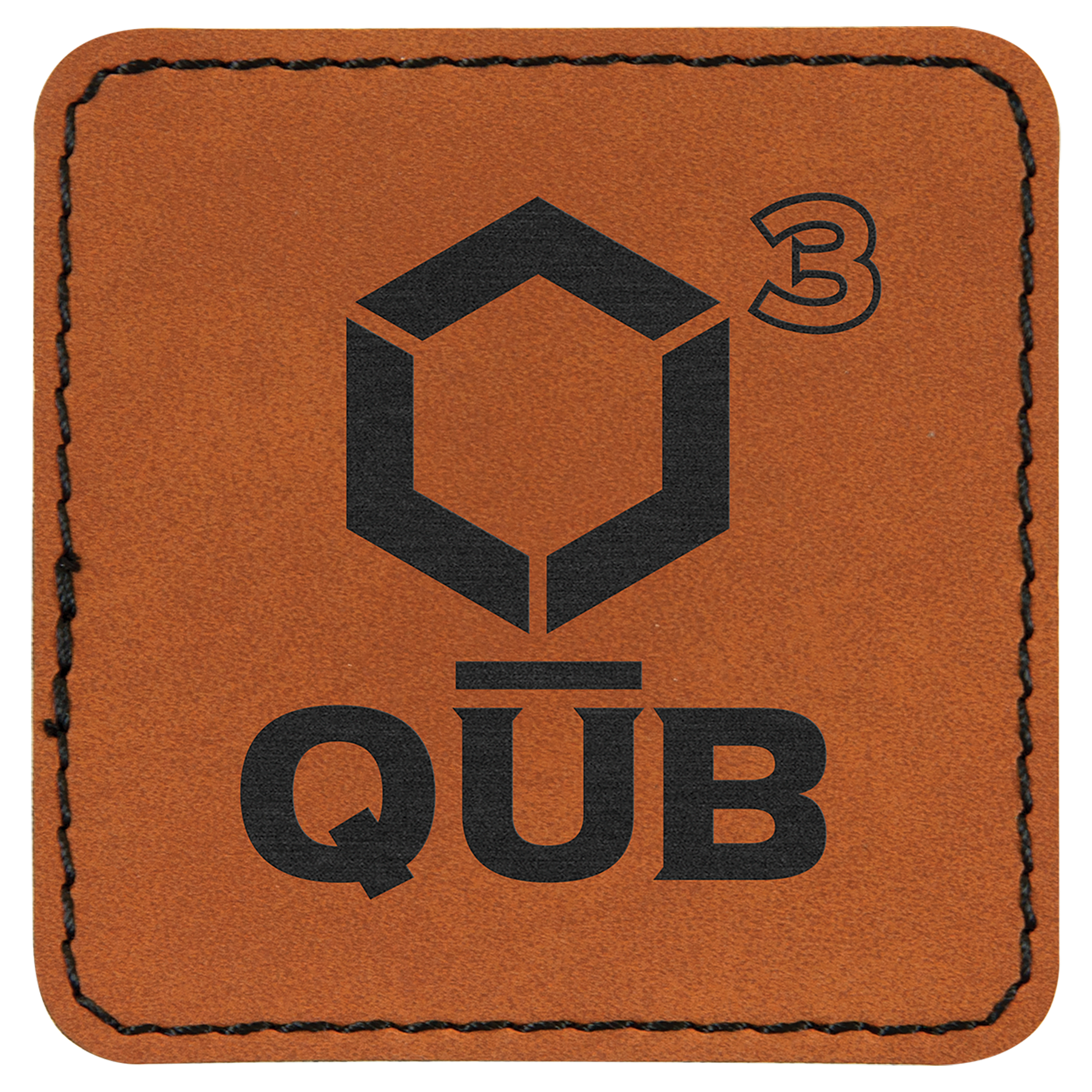 Rawhide 2 1/2" x 2 1/2" Square Laserable Leatherette Patch with Adhesive