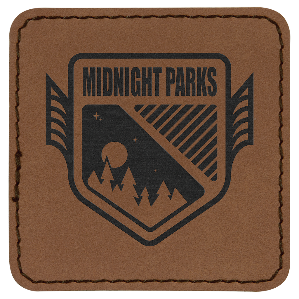 Dark Brown 2 1/2" x 2 1/2" Laserable Leatherette Patch with Adhesive