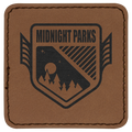 Dark Brown 2 1/2" x 2 1/2" Laserable Leatherette Patch with Adhesive