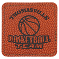 2 1/2" x 2 1/2" Square Basketball Laserable Leatherette Patch with Adhesive