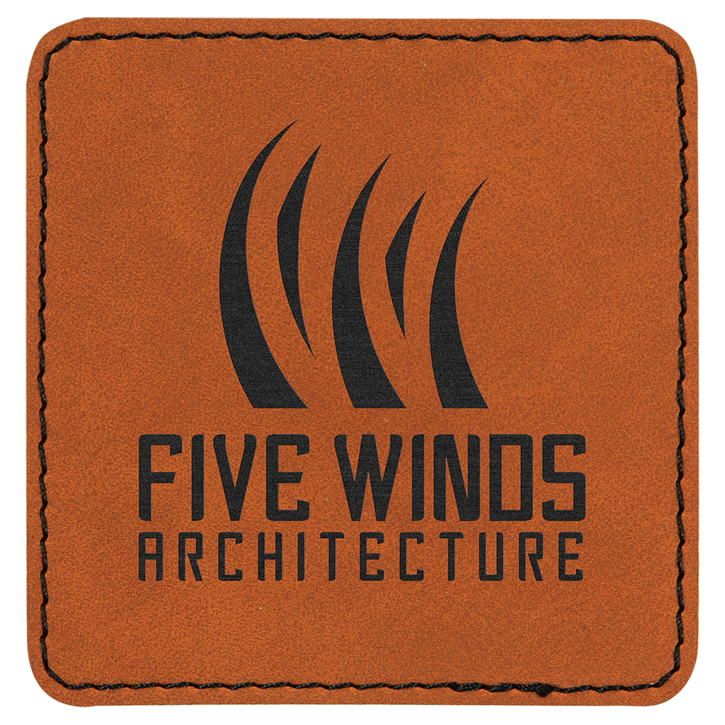 Rawhide 3" x 3" Square Laserable Leatherette Patch with Adhesive