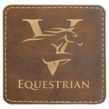 3" x 3" Square Rustic/Gold Laserable Leatherette Patch with Adhesive