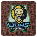 3" x 3" Square Football Laserable Leatherette Patch with Adhesive