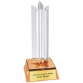 6 3/4" Gold Star Column Acrylic with Gold Base