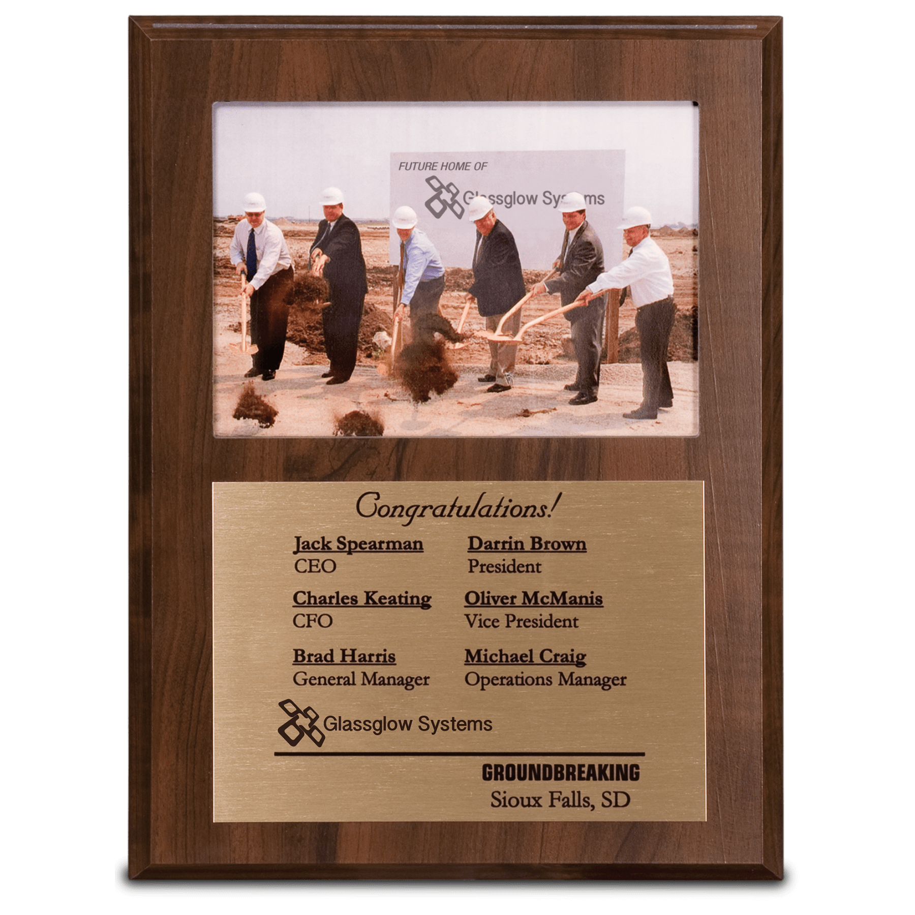 9" x 12" Cherry Finish Slide-In Frame Plaque with 7" x 5" Window
