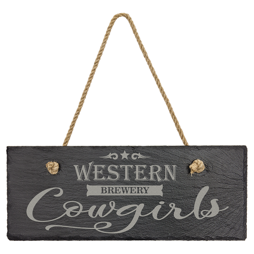 10" x 4" Rectangle Slate Decor with Hanger String