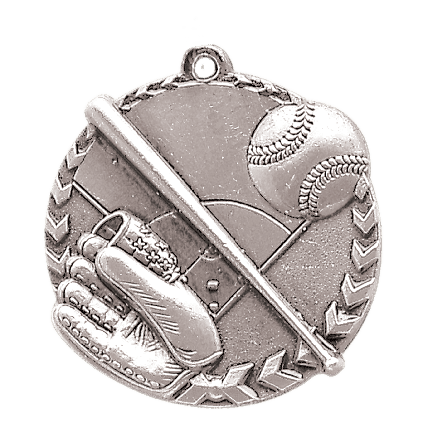Antique Silver 1 3/4" Baseball/Softball Millennium Medal
