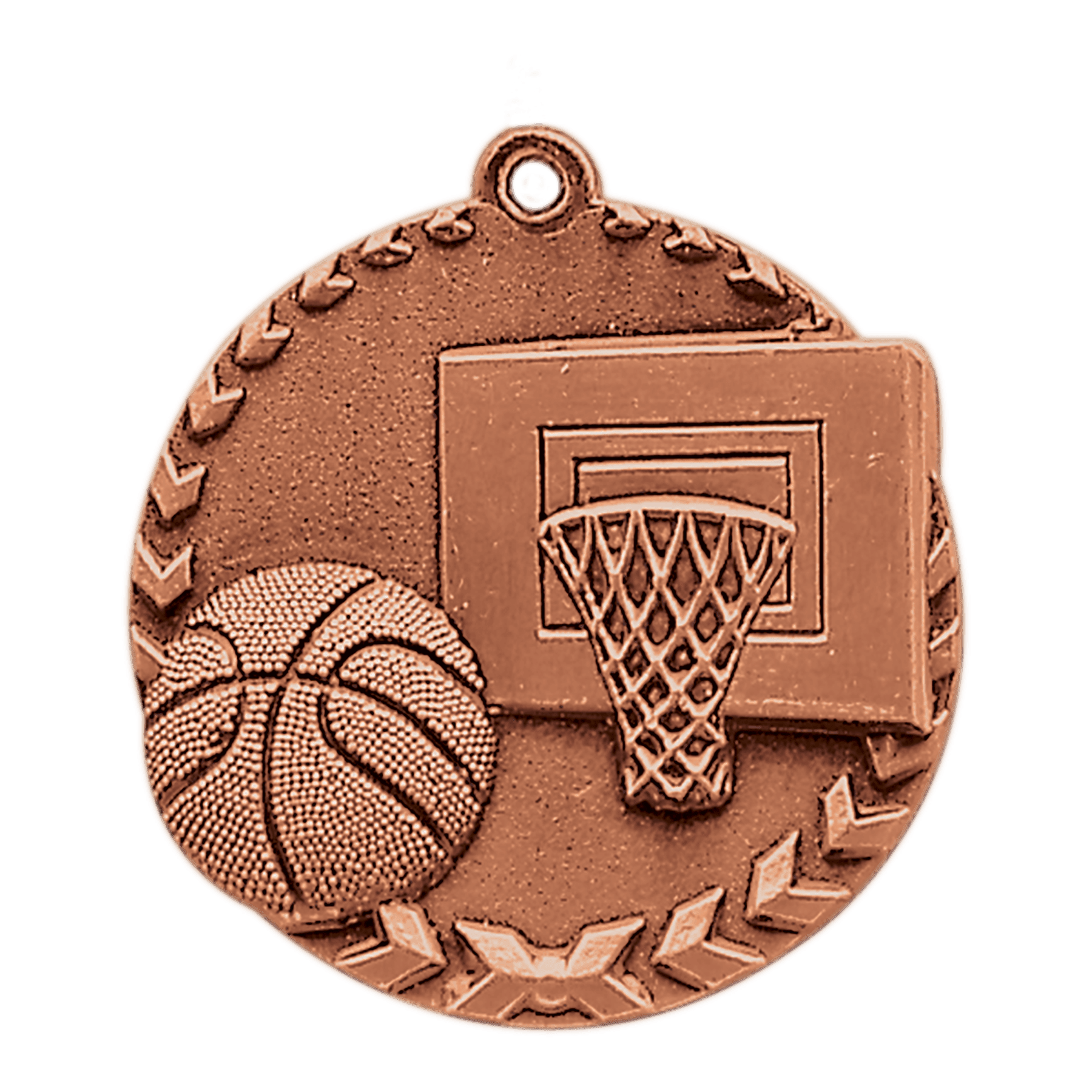 Antique Bronze 1 3/4" Basketball Millennium Medal