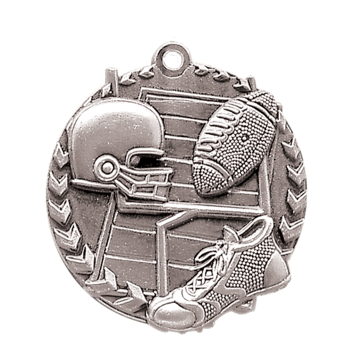 Antique Silver 1 3/4" Football Millennium Medal