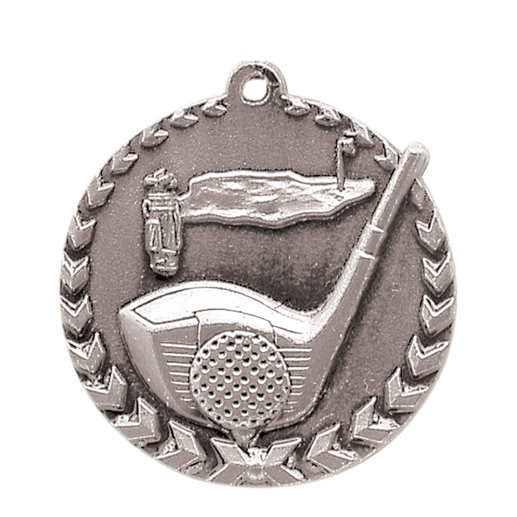 Antique Silver 1 3/4" Golf Millennium Medal