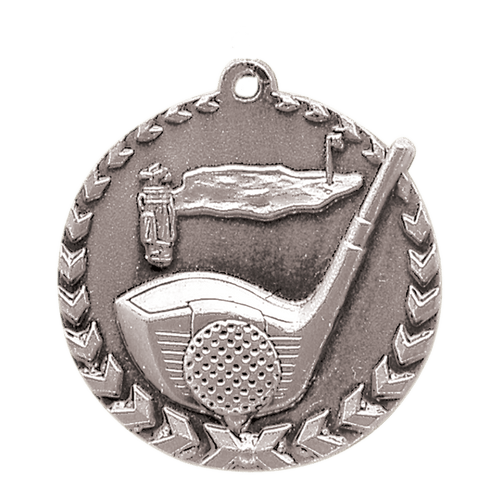 Antique Silver 1 3/4" Golf Millennium Medal