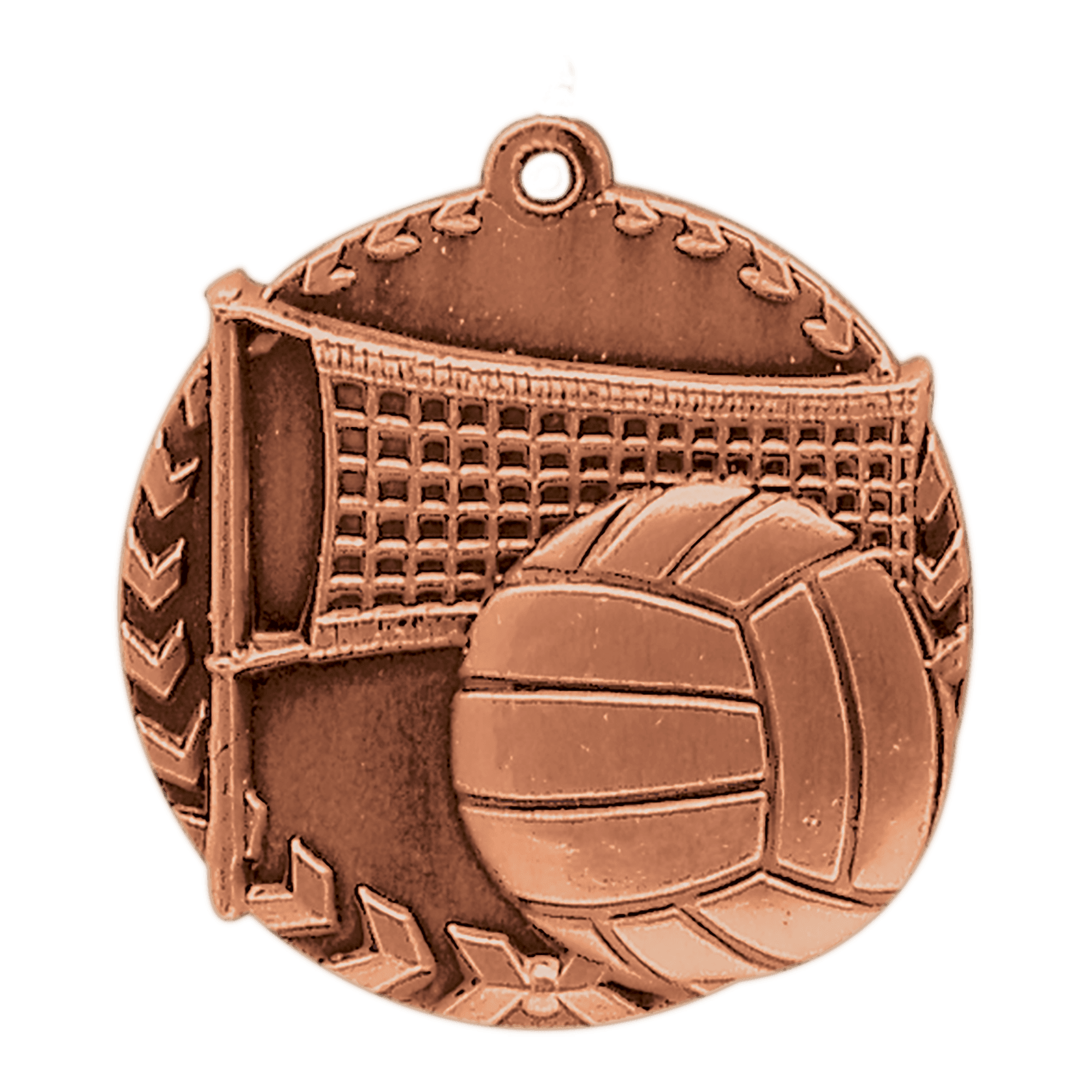 Antique Bronze 1 3/4" Volleyball Millennium Medal