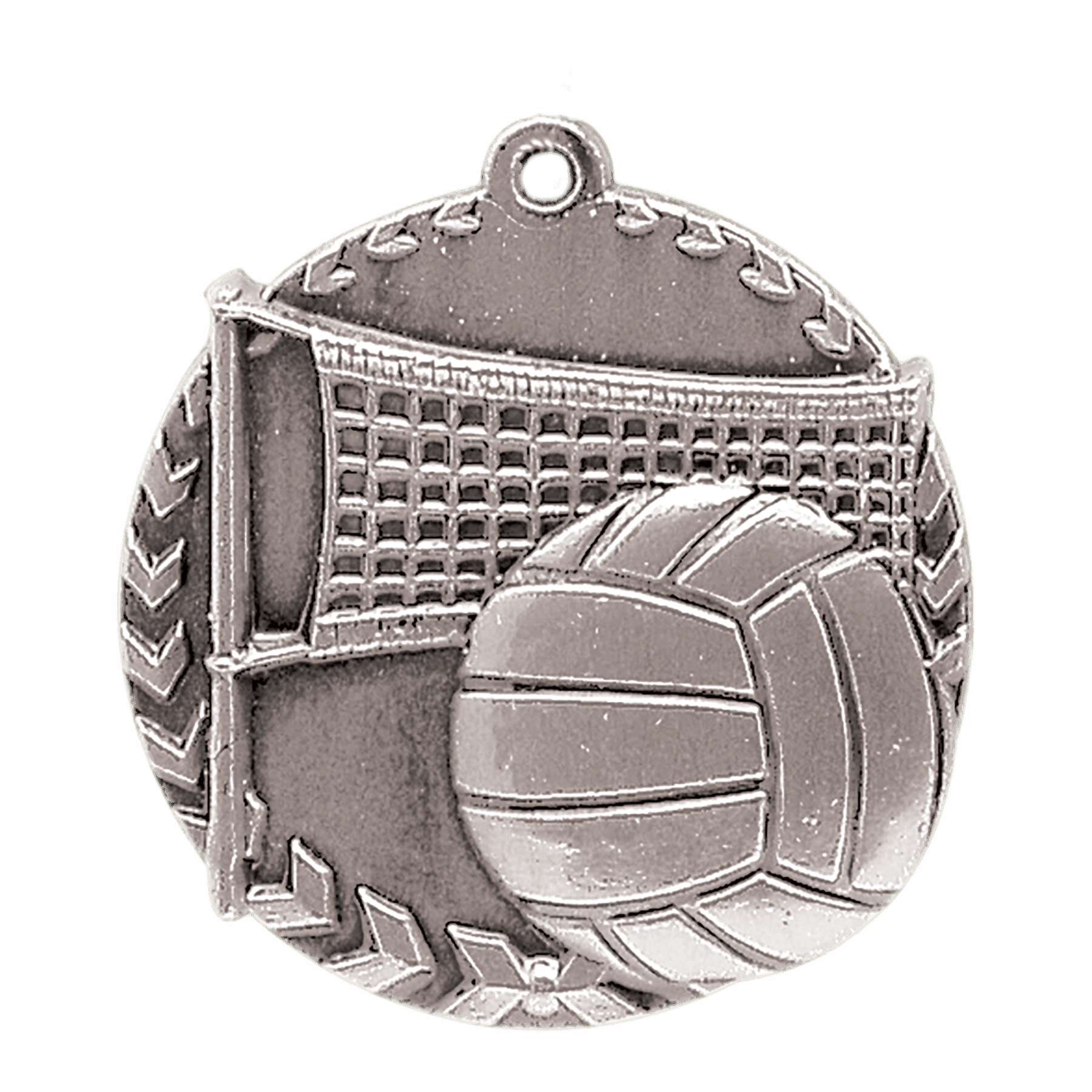 Antique Silver 1 3/4" Volleyball Millennium Medal
