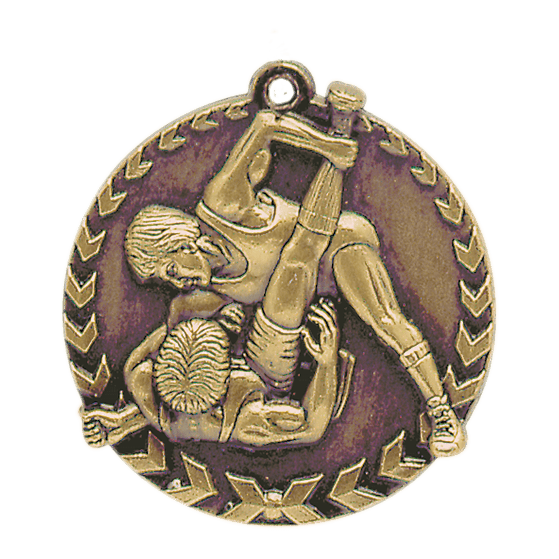 Antique Gold 1 3/4" Wrestling Millennium Medal