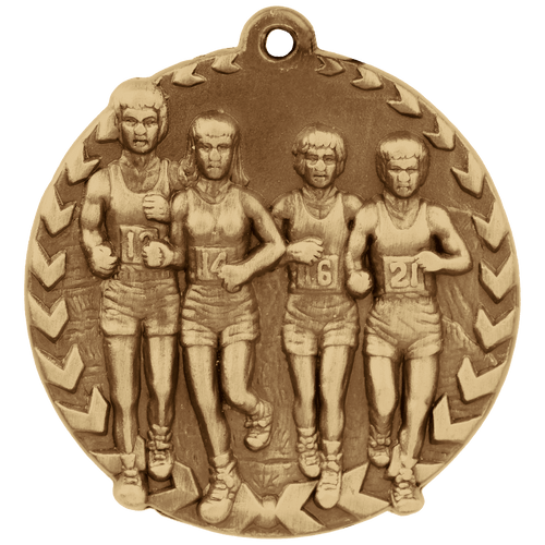 Antique Gold 1 3/4" Cross Country Millennium Medal