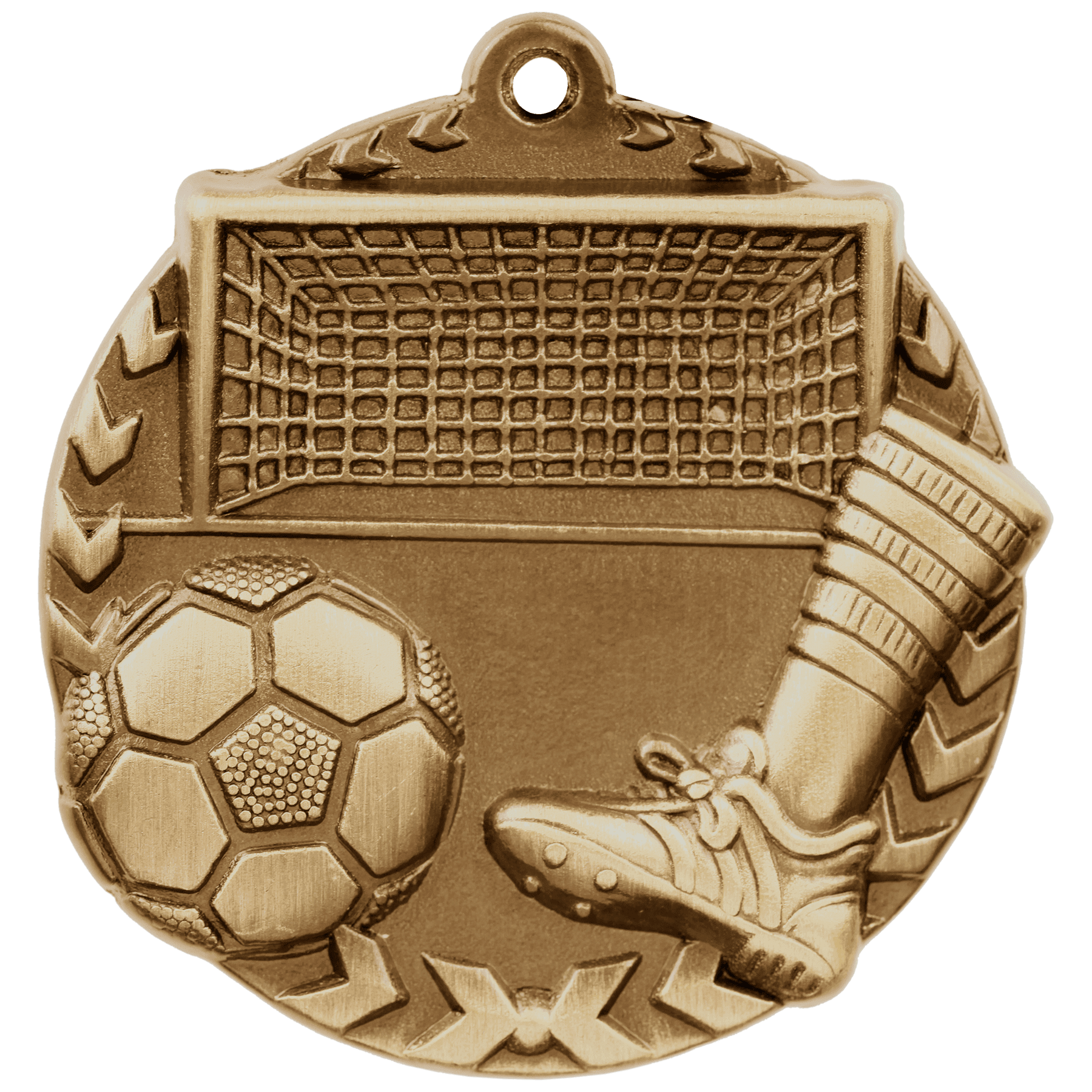 Antique Gold 1 3/4" Soccer Millennium Medal
