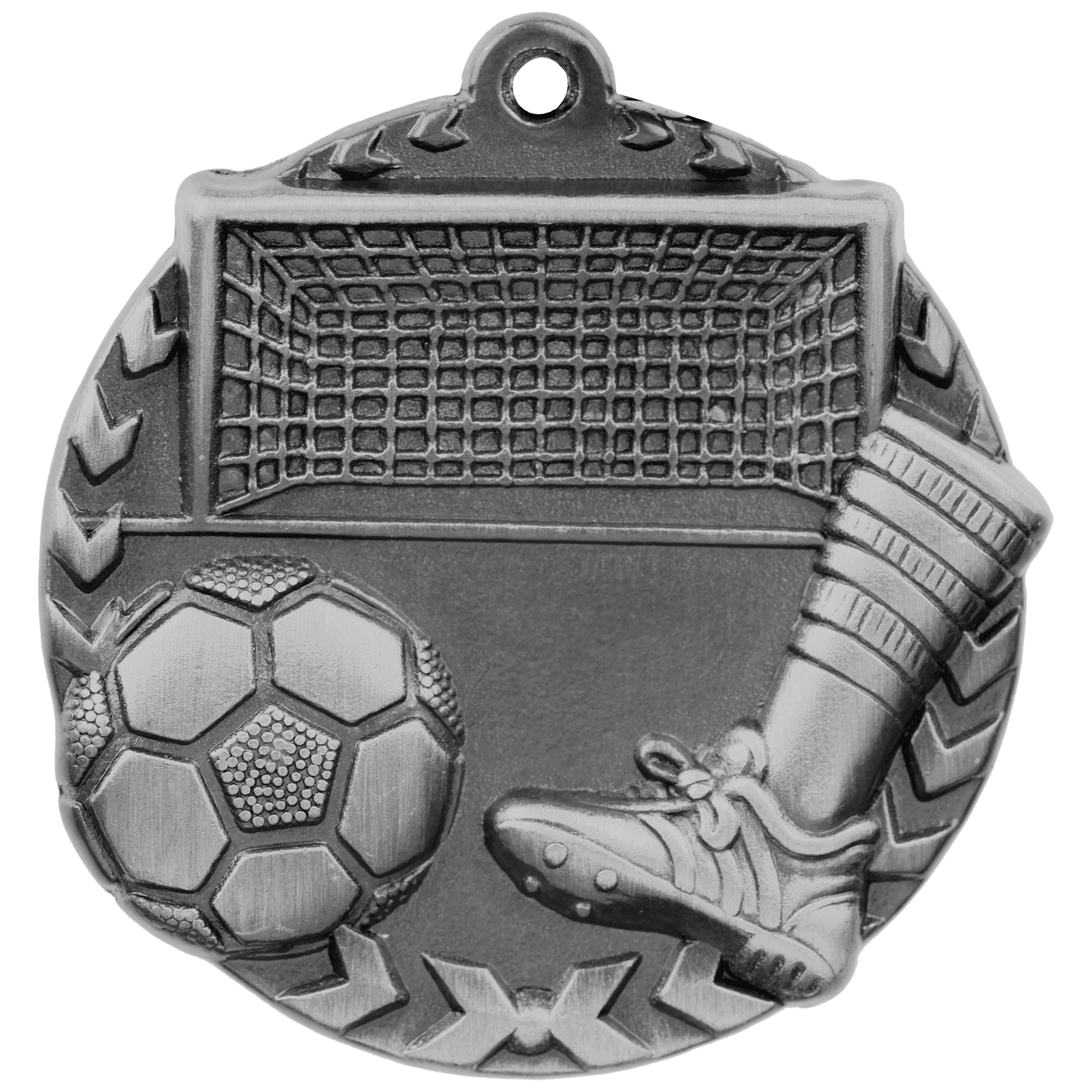 Antique Silver 1 3/4" Soccer Millennium Medal