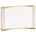 Gold 8" x 5 1/2" 1" Thick Acrylic Crescent