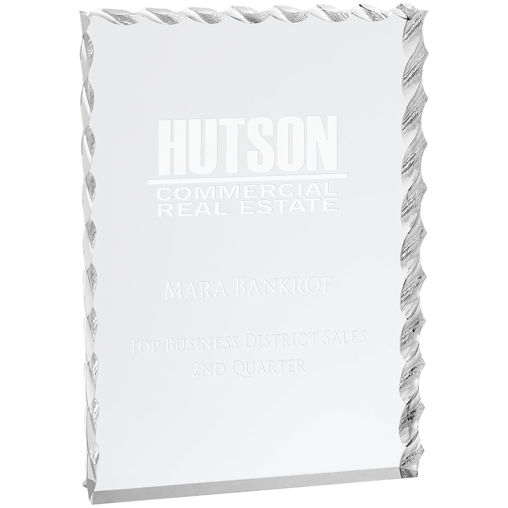 Silver 6" x 8" Wave Edge Acrylic