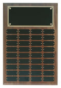 36 Plate Genuine Walnut Completed Perpetual Plaque